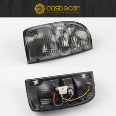 Left Driver Side Tail Light Assembly Smoked Housing Lamps Compatible with Toyota Tacoma 2001 2002 2003 2004 Replaces 8156004060 TO2800139 Include Light Bulbs