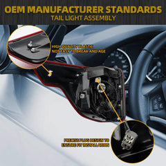 Right Passenger Side Tail light Compatible With 2020-2024 Ford Explorer Halogen+LED Rear Light Replace# LB5Z13404F FO2801275