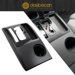Center Console Shifter Bezel Gear Shift Panel Cover Cup Holder Trim Compatible with Toyota Tacoma 2005-2015, Carbon Fiber Color Gear Shift Trim Replaces# 58822-AD010 58822AD010