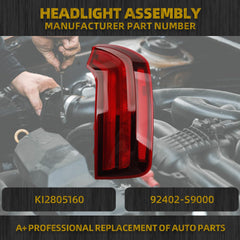 Right Passenger Side Halogen Tail light Compatible With 2020-2022 Kia Telluride S/LX Taillight Assembly Replace# KI2805160 92402-S9000