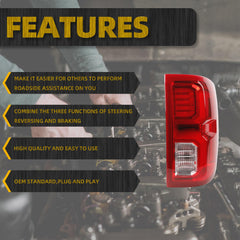 Tail Light Assembly Rear Lamp LED Type Compatible with 2016-2018 Chevy/Chevrolet Silverado 1500 Right Passenger Side GM2801294 84288719