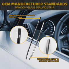 4Pcs Weatherstrip Window Seal Car Window Moulding Trim Compatible with 2014-2020 Nissan Rogue Replace 80820-4CL0A, 80821-4CL0A, 82820-4CL0A, 82821-4CL0A