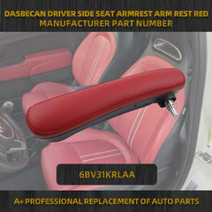 Front Driver Side Seat Armrest Compatible with Fiat 500 2016 2017 2018 2019 Red Left Adjustable Arm Rest Replace# 6BV31KRLAA