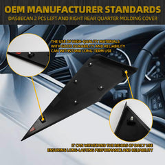 2 Pcs Left and Right Rear Quarter Molding Cover Compatible with Toyota Prius 2016-2021 Replace# 62505-47012 62506-47012