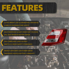 LED Halogen Tail light Compatible with 2013-2019 Ford Taurus Taillight Rear Lamp Right Passenger Side Replace# DG1Z13404AA FO2805108