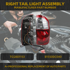 Passenger Tail Light Assembly Compatible with 2004-2006 toyota tundra Rear Lamp Outer Right Side W/o Bulbs Rear Taillight Replaces# TO2801153 815500C040