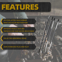 4Pcs Weatherstrip Window Seal Car Window Moulding Trim Compatible with 2014-2020 Nissan Rogue Replace 80820-4CL0A, 80821-4CL0A, 82820-4CL0A, 82821-4CL0A