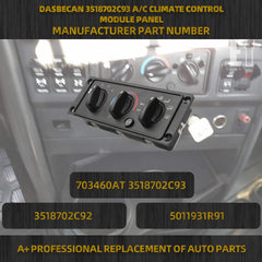 3518702C93 AC Heater Climate Control Module Panel Compatible with 2000-2021 International 5500I 5600I 5900l 9100 9200 9400 9900 HX515 HX520 CAT CT600 Replace#703460AT 3518702C92 5011931R91