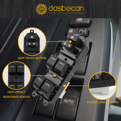 84820-0R040 Blue LED Master Power Window Switch Compatible with Toyota Tundra 2007-2021 Left Driver Side Power Window Switch Replace 848200R040