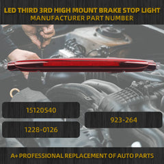 LED 3rd Third Light Brake Stop Light Rear Lamp Assembly Compatible with 2002-2012 Chevrolet Avalanche 1500 2500 Replaces# 15120540 1228-0126 923-264