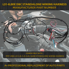 4L80E DBC LS Standalone Wiring Harness Compatible with 1997-2006 GM LS1 Vortec Engines 4.8L 5.3L 6.0L Drive by Cable, EV1 Fuel Injector Connector, with Wiring Guide Manual
