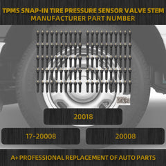 100pcs 17-20008 TPMS Snap-in Tire Pressure Sensor Valve Stem Compatible with Chevy GMC Ford Dodge Cadillac Buick Chrysler RAM Lincoln Pontiac Subaru