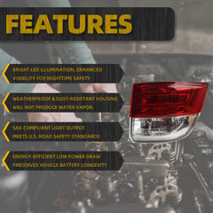 Halogen Right Tail Light Assembly Compatible with 2014-2017 Honda Odyssey Taillight Rear Lamp Passenger Side Bulb Included Replace#HO2805104 33500TK8A11