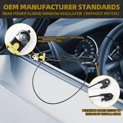 Rear Power Sliding Window Regulator (Without Motor) Compatible with 2007-2014 Chevy Silverado/GMC Sierra 1500 2500HD 3500HD Replace# 25980205