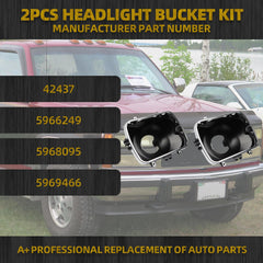 2PCS 42437 Headlight Bucket Kit 5X7 Headlight Mounting left and right side Headlamp fit for Chevrolet GMC Buick Cadillac Oldsmobile Pontiac Replace#5966249 5968095 5969466