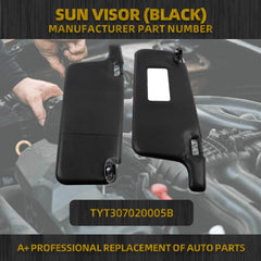 Left Driver and Right Passenger Side Sun Visor Compatible with Honda Civic 1996-2001 Replace TYT307020005B Sunvisor Replacement(Black)