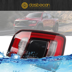 Right Passenger Side Tail Light Assembly Rear Lamp LED Compatible With Dodge Ram 1500 2019 2020 2021 2022 without blind spot (Black Cover)