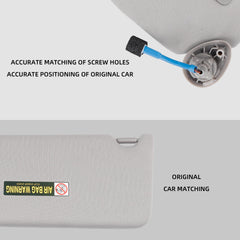 Gray Pair Left Driver and Right Passenger Side Sun Visor with Light Compatible with Honda Accord 2008-2017 Replaces# 83280-TA5-A71ZA 83280-TA5-A51ZA