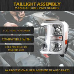 Halogen Headlights Compatible With Ford F250 F350 F450 F550 2023-2025 w/Bulbs Headlamp Assembly Left Driver Side Replaces# PC3Z13008G