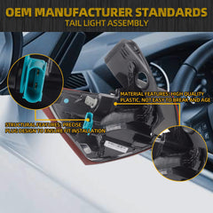 Right Passenger Side Outer Taillight Assembly Compatible with 2018 2019 2020 Chevy Equinox Replaces 84769836 Rear Brake Lamp Halogen Type