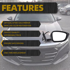 Right Passenger Side Mirror Assembly Compatible with Honda Accord LX Sport 1.5T 2018-2022 Power | Non-Heated | Gray Repalces# HO1321328 76208-TVA-A02, Modern Steel Metallic-3Pins