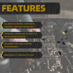 Rear Power Sliding Window Regulator (Without Motor) Compatible with 2007-2014 Chevy Silverado/GMC Sierra 1500 2500HD 3500HD Replace# 25980205