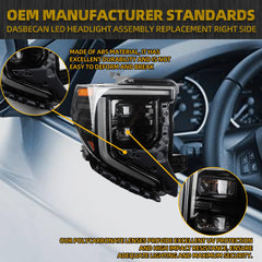 85604122 Passenger side LED Headlights Assembly w/bulbs Compatible With 2022 2023 2024 GMC Sierra 1500 LED Headlamp Turn Signal