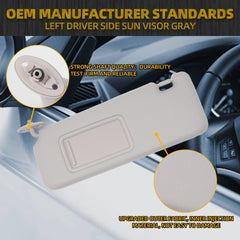 Gray Left Driver Side Sun Visor Compatible with 2005-2010 Toyota Scion TC Replaces# 74320-21210-B2