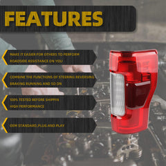 Right Passenger Side LED Tail Light Assembly Compatible with Ford F250 F350 F450 Super Duty 2017 2018 2019 Taillight Rear Lamp Replace KC3Z13404B Blind Spot Module Can be Installed