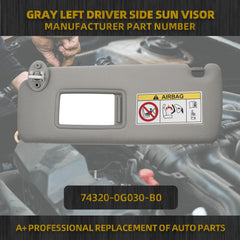 Gray Left Driver Side Sun Visor Compatible with 2010-2023 Lexus GX460 2009-2023 Toyota Land Cruiser Prado KDJ155 /KDJ150 Replace# 74320-0G030-B0