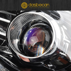 OE Projector Halogen Headlights w/LED Signal DRL Compatible With Dodge Ram 1500 2500 3500 2013-2018 Right Passenger Side Headlamp assembly Black Housing Amber Reflector w/Bulbs