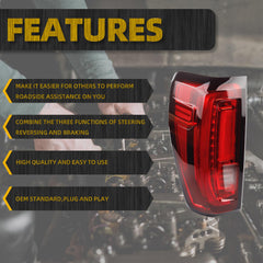 Left Driver Side Tail Light Assembly Rear Lamp LED Type Compatible with 2019-2023 2024 GMC Sierra 1500/2500 HD/3500 HD Replace 86820473