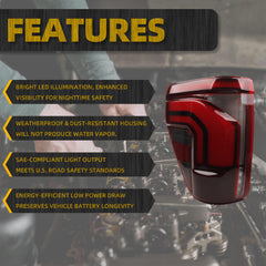 Left Driver Side LED Tail Light Assembly W/Blind Spot (Module Not Included) Compatible with 2024 2025 Ford F150 Lariat Raptor Platinum Replace RL3Z-13405-B RL34-13B505-CD