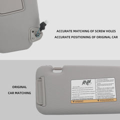 Right Passenger Side Sun Visor with Light Compatible with Nissan Murano 2009 2010 2011 2012 2013 2014 Gray 96400-1AA1B