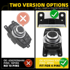 61319253944 4Pin Navigation System Controller Switch Compatible with 2010-2012 BMW 3' F30 F31 F34 GT 1' F20 5' F10 F11 X3 F25 OEM Replace 9253944 9267955 65829253944
