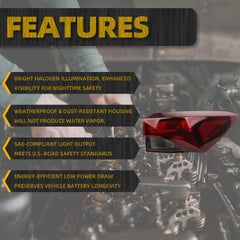 Halogen Tail Light Assembly Compatible with 2021-2023 Chevy/Chevrolet Trailblazer L/LS/LT Taillight Rear Lamp Right Passenger Side Bulb Included Replace#GM2805147 42825755