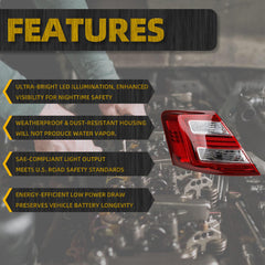 LED Halogen Tail light Compatible with 2013-2019 Ford Taurus Taillight Rear Lamp Left Driver Side Replace# DG1Z13405AA FO2804108