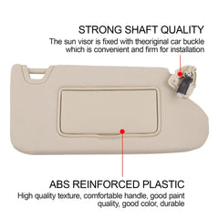 Beige Pair Sun Visor Compatible with Nissan Altima 2013-2018 with Mirror and Vanity Light Without Sunroof Replaces# 96401-3TA2A