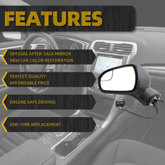 Left Driver Side Mirror Assembly Compatible with Ford Fusion 2016-2022 Rear view Mirror | Electric Adjustment | Replace# FS7Z-17683-B | 3Pins | Pintable