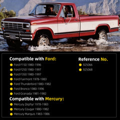 4Pcs Door Hinge Set Upper Lower Left Right Compatible with Ford F150/F250/F350/Bronco/Thunderbird/Granada, Mercury Cougar/Marquis/Zephyr Replaces# 925066 925068