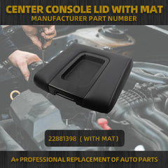Center Console Lid Compatible with 2014-2018 Chevy Chevrolet Silverado/GMC Sierra 1500 2500HD 3500HD Front Center Console Armrest Lid with Liner Mat Black Replace 22881398
