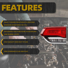 Right Passenger Side Inner Tail Light Assembly Compatible with 2014-2021 Jeep Grand Cherokee Laredo/Limited/Overland/Summit Replaces 68110046AB CH2803105 Taillight Halogen Type