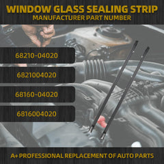 2PCS Driver and Passenger Side Outer Door Window Moulding Trim Seal Belt Weatherstrip Kit Compatible with Toyota Tacoma 1995-2004 Replace 68210-04020 6821004020 68160-04020 6816004020