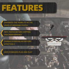 923-290 Center High Mount Stop Light Compatible with Ford E150 E250 E350 E450 E550 Econoline 1992-2018 Replaces 6C2Z13A613B F2UZ13A613B XC2Z13A613BA