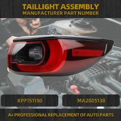 Right Passenger Side Tail Light Compatible with 2022-2024 Mazda CX-5 Taillight (LED Halogen) Rear Lamp Replace KPF151150