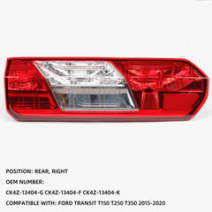 Rear Passenger Right Side Tail Light Assembly Taillamps Compatible with Ford T150 T250 T350 HD 2015-2020 Replaces OE CK4Z13405G CK4Z13405F CK4Z13404C Back light