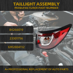 Right Passenger Side Tail Light Assembly Rear Lamp Compatible with 2013-2017 Chevrolet Traverse Replace 84266020 GM2805112 23301757