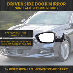 Left Driver Side Door Mirror Compatible with Honda Accord LX Sport 1.5T 2018-2022 Power |Non-Heated|Paint to Match Repalces# HO1320328,76258-TVA-A02 (3Pins-Black)