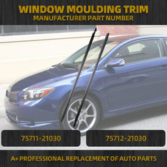 Weatherstrip Window Moulding Trim Seals Belt Compatible with Scion tC Base Coupe 2-Door 2.4L 2005-2010 Outer Weather Stripping 2PCS Replaces# 75711-21030 75712-21030