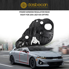 Rear Right Side Power Window Regulator with Panel Compatible with Kia Optima 2016-2021 Replaces 83481-D4000 83481-D5000 Without Motor